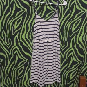 Navy blue and white thin straped dress